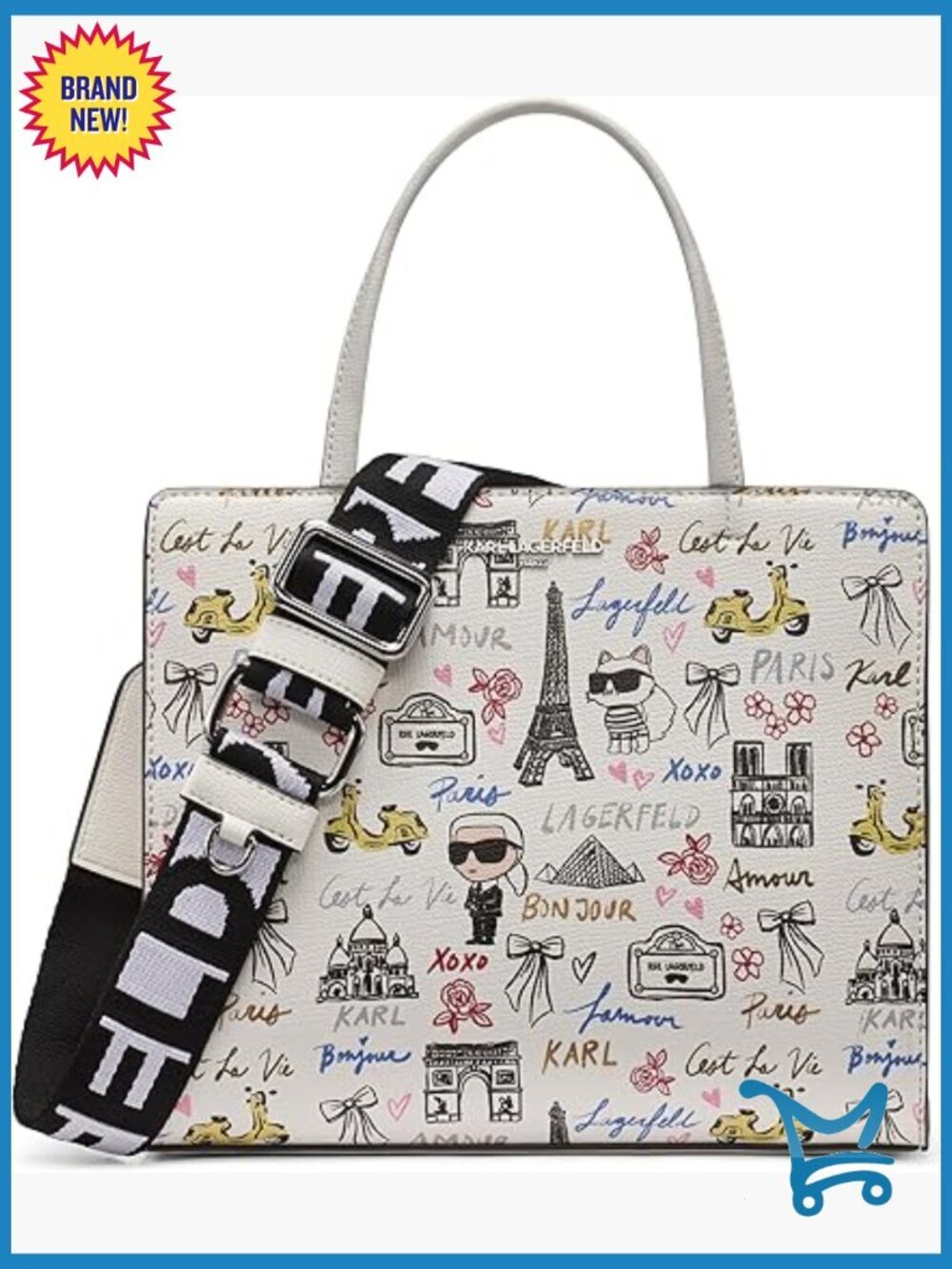 Medium Satchel with Adjustable Strap, 3 Compartments, Lightweight PVC